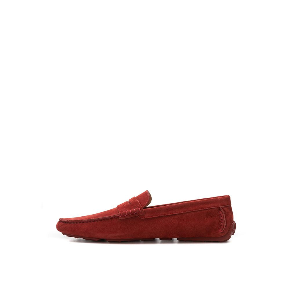 Bally Bordeaux Leather Moccassin