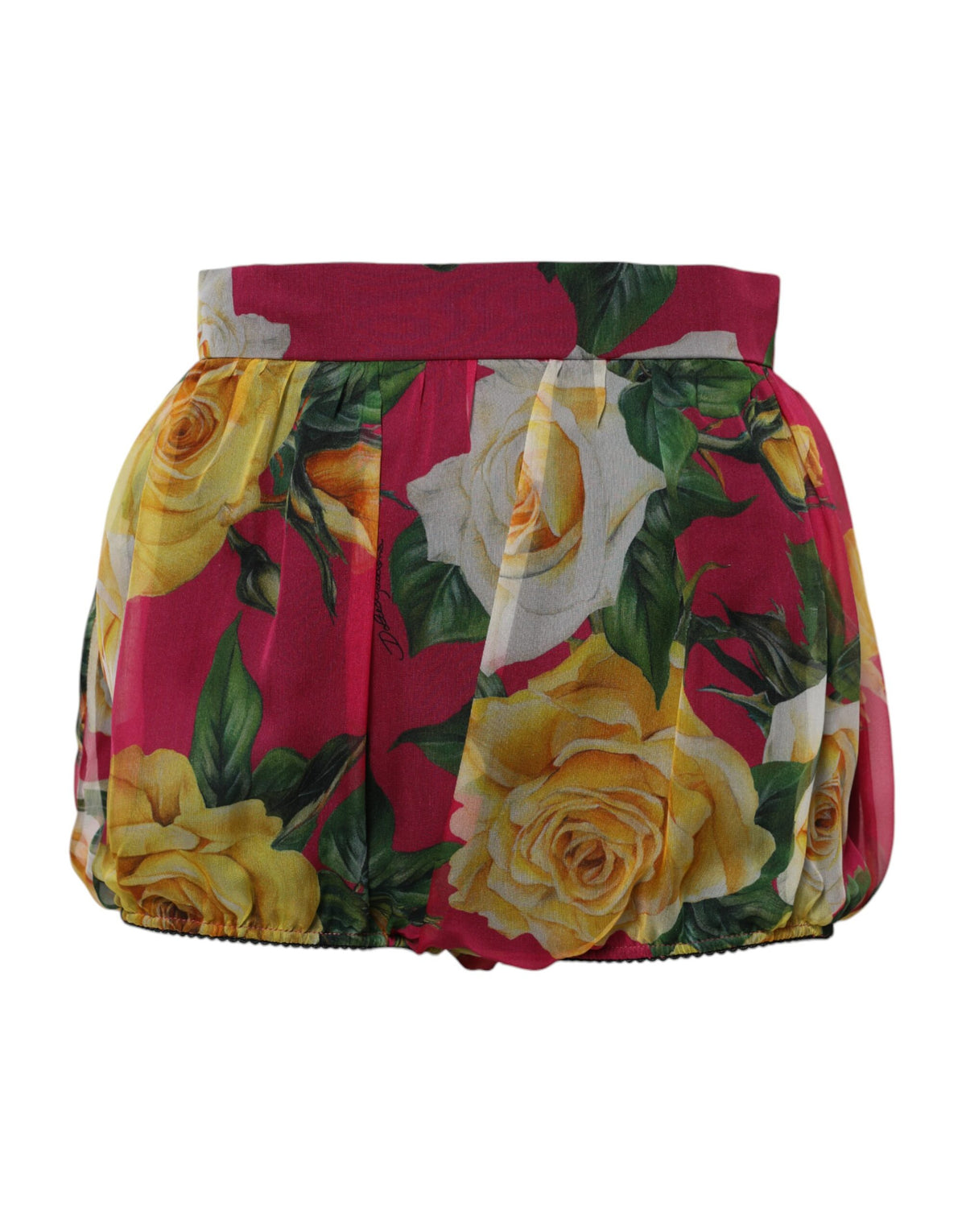 Dolce & Gabbana Red Floral High Waist Women Hot Pants Shorts
