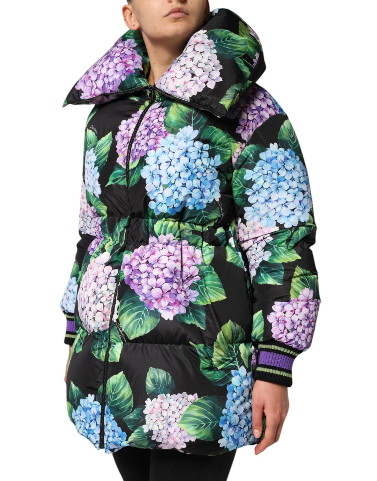 Dolce & Gabbana Multicolor Floral Print Puffer Quilted Jacket