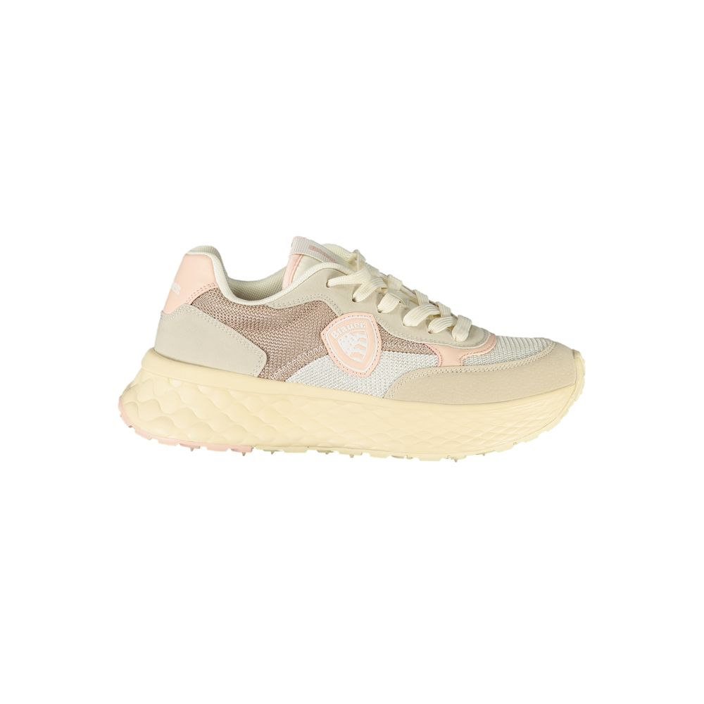 Blauer Beige Polyurethane Women Sneaker