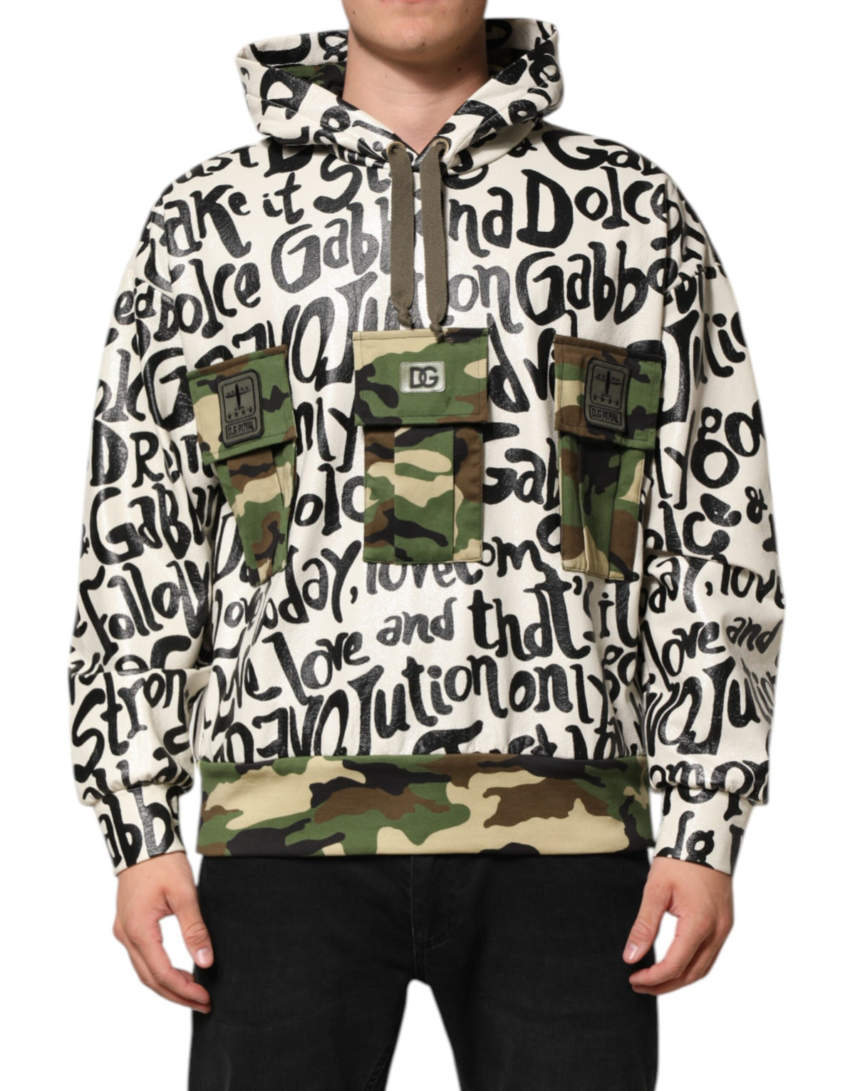 Dolce & Gabbana Multicolor Hooded DGMania Sweatshirt Sweater