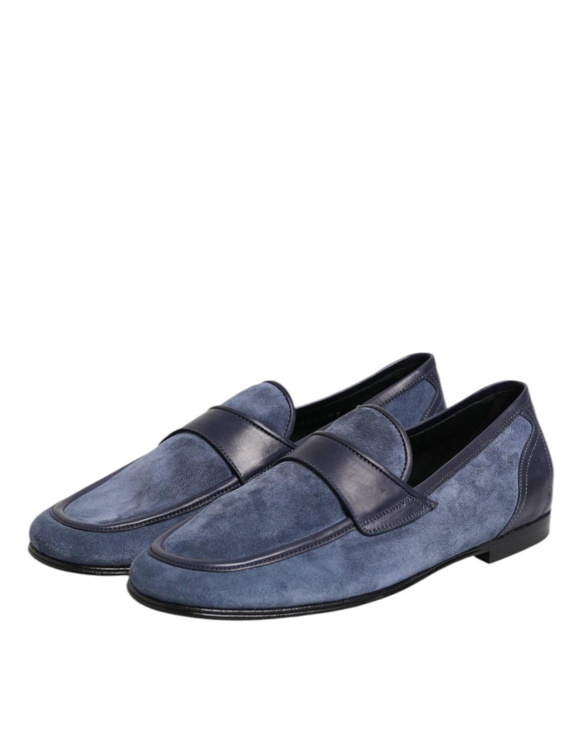 Dolce & Gabbana Blue Suede Leather Loafers Moccasin Shoes