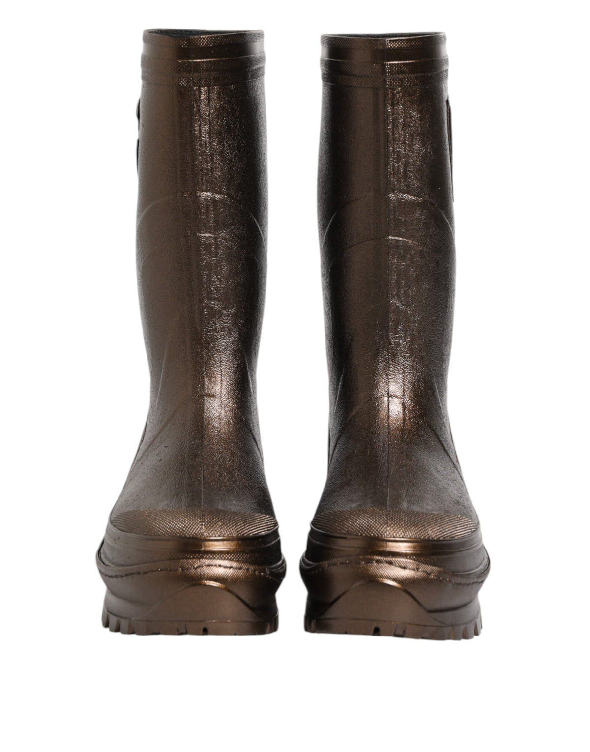 Dolce & Gabbana Metallic Bronze Pull On Rain Boots Shoes