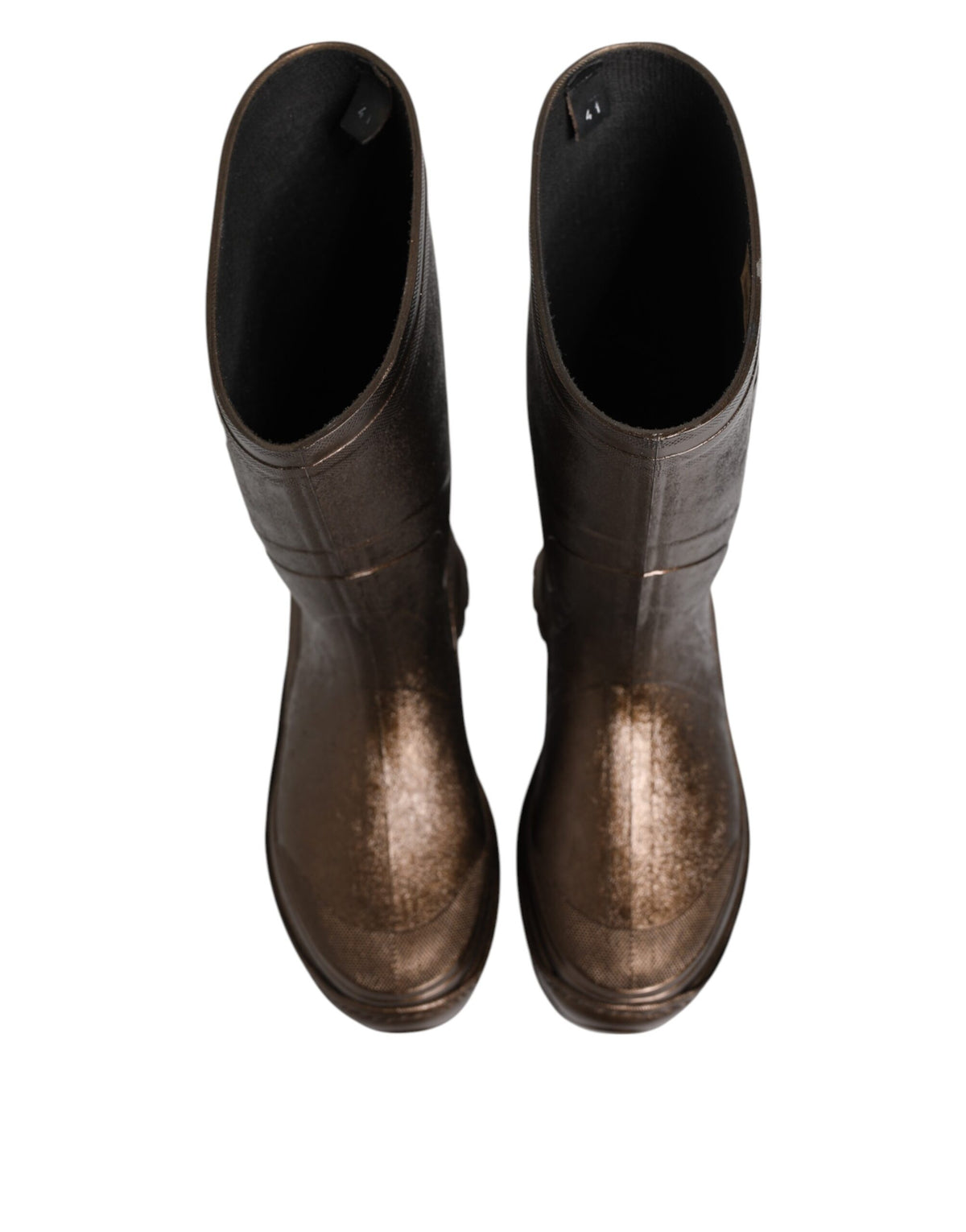 Dolce & Gabbana Metallic Bronze Pull On Rain Boots Shoes