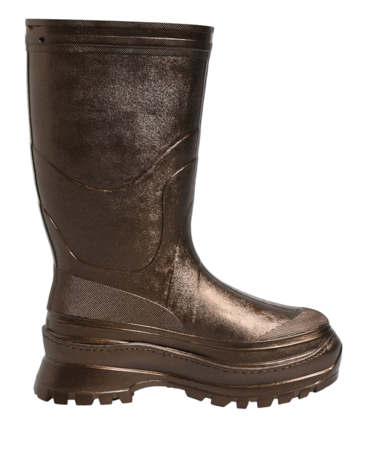 Dolce & Gabbana Metallic Bronze Pull On Rain Boots Shoes