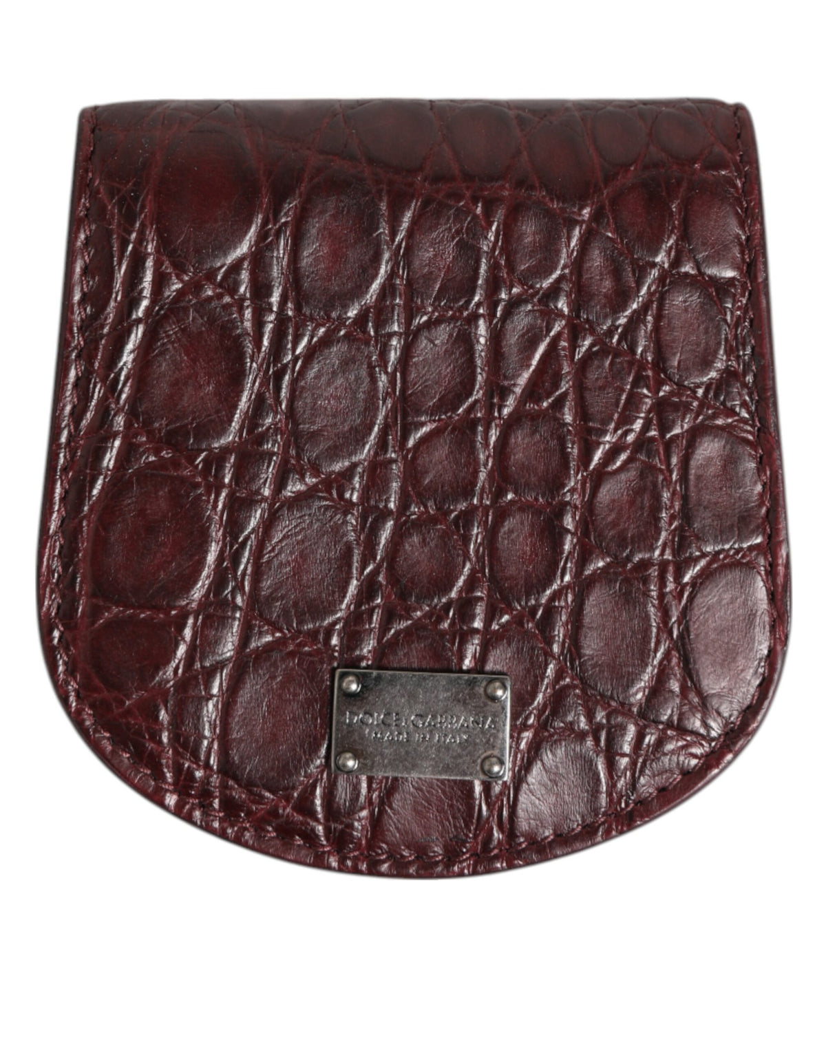 Dolce & Gabbana Burgundy Exotic Skin Coin Condom Case Holder Pocket Wallet