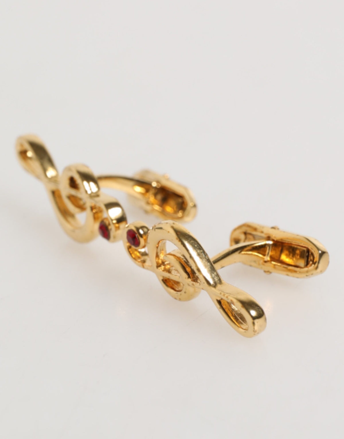 Dolce & Gabbana Gold Musical Note Metal Brass Pin Men Accessory Cufflinks