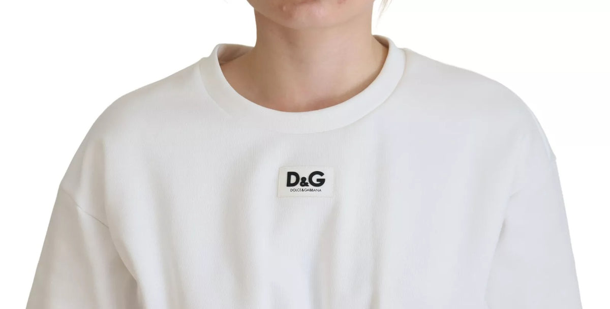 Dolce & Gabbana White Cotton Corset Stretch Top  T-shirt