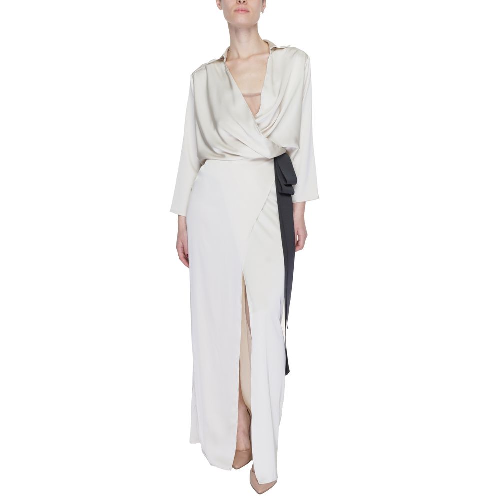 Sandro Ferrone Beige Polyester Long Dress