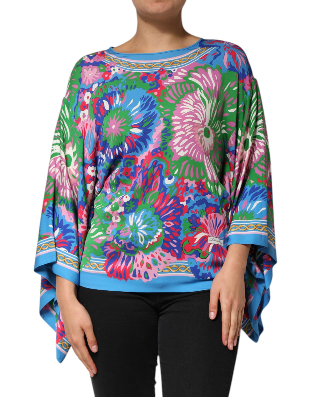 Dolce & Gabbana Multicolor Floral Printed Tunic Blouse Top