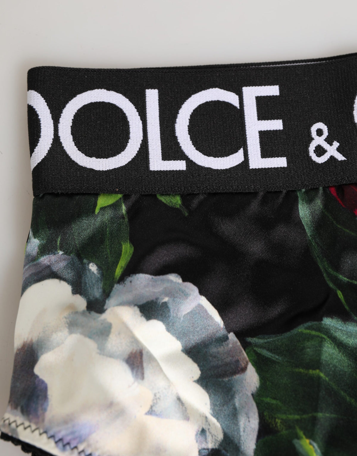 Dolce & Gabbana Black Floral Print High Waist Panty  Underwear