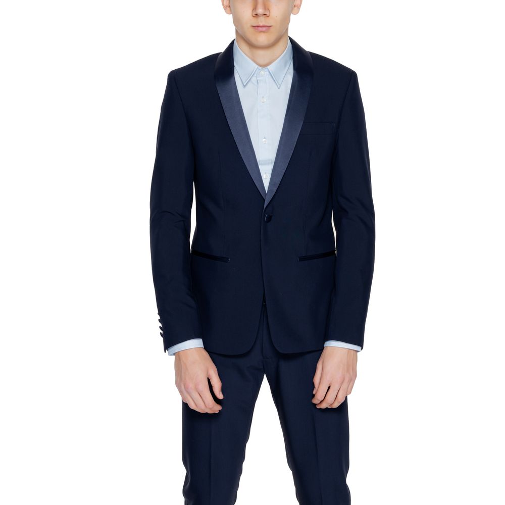 Antony Morato Blue Polyester Blazer
