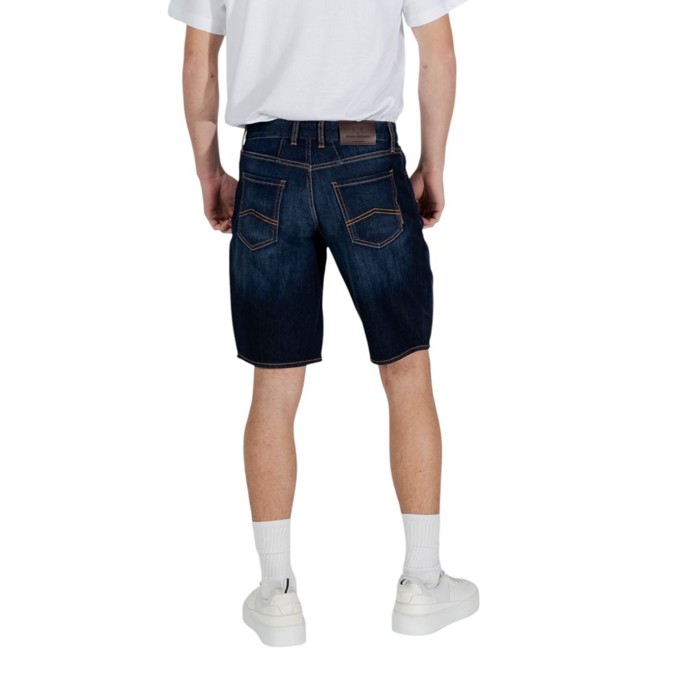 Armani Exchange Blue Cotton Bermuda Shorts