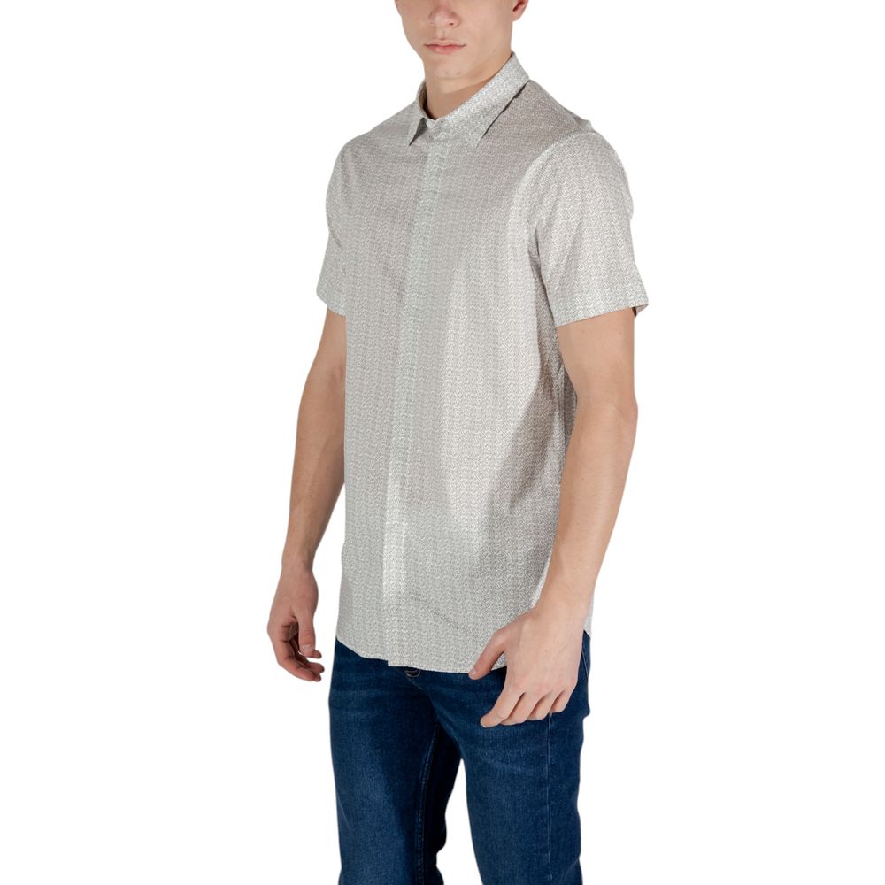 Armani Exchange Cream Cotton Shortsleeve Shirt