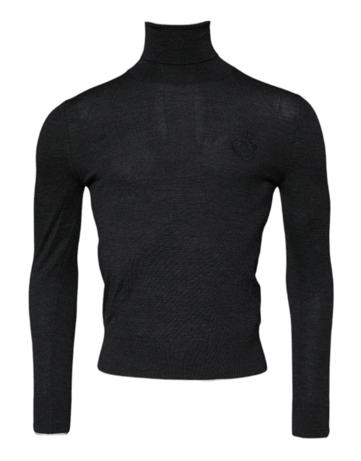 Dolce & Gabbana Black Wool Turtle Neck Men Pullover Sweater