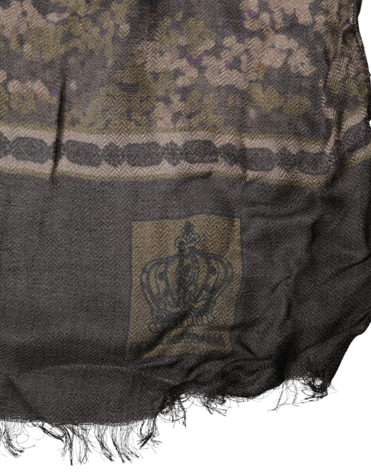 Dolce & Gabbana Brown Camouflage Modal Men Shawl Scarf