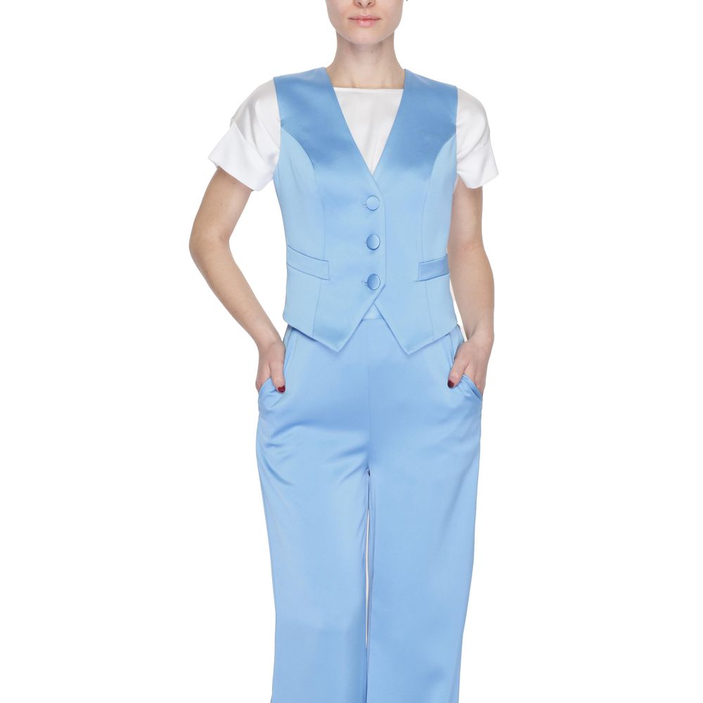 Silence Blue Polyester Waistcoat