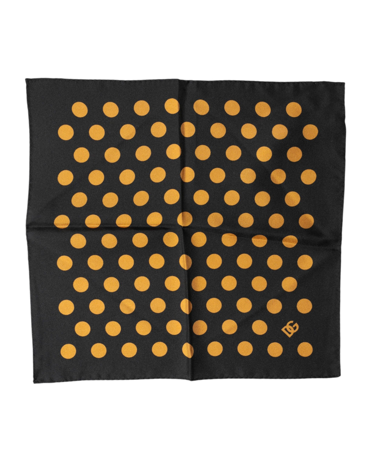 Dolce & Gabbana Black Polka Dot Square Handkerchief Scarf