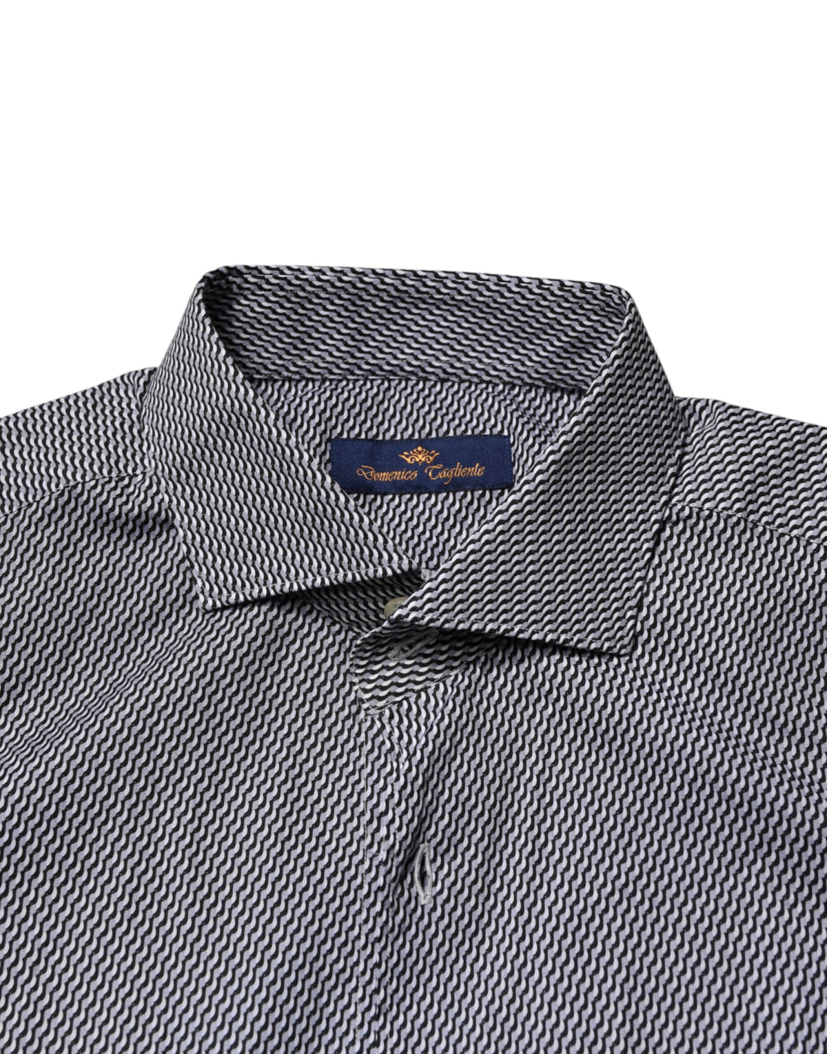 Domenico Tagliente Gray Patterned Long Sleeves Dress Shirt