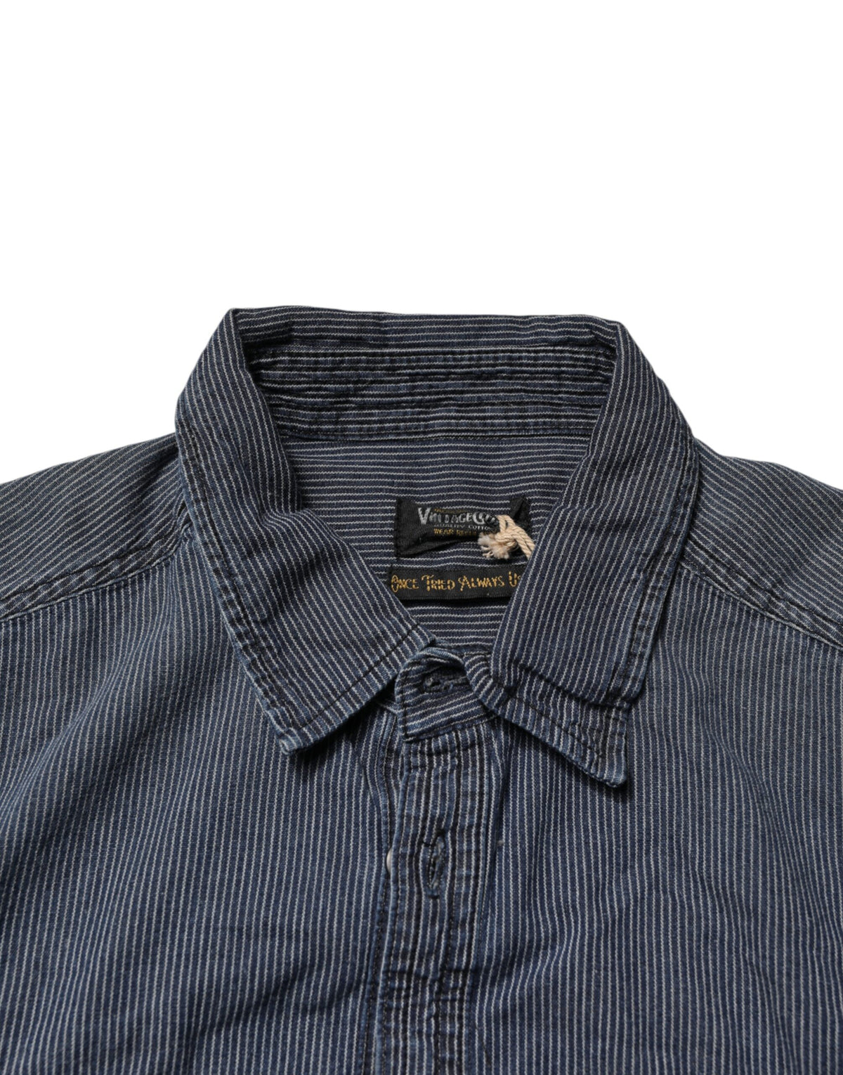 Jack & Jones Blue White Button Down Long Sleeves Men Denim Shirt