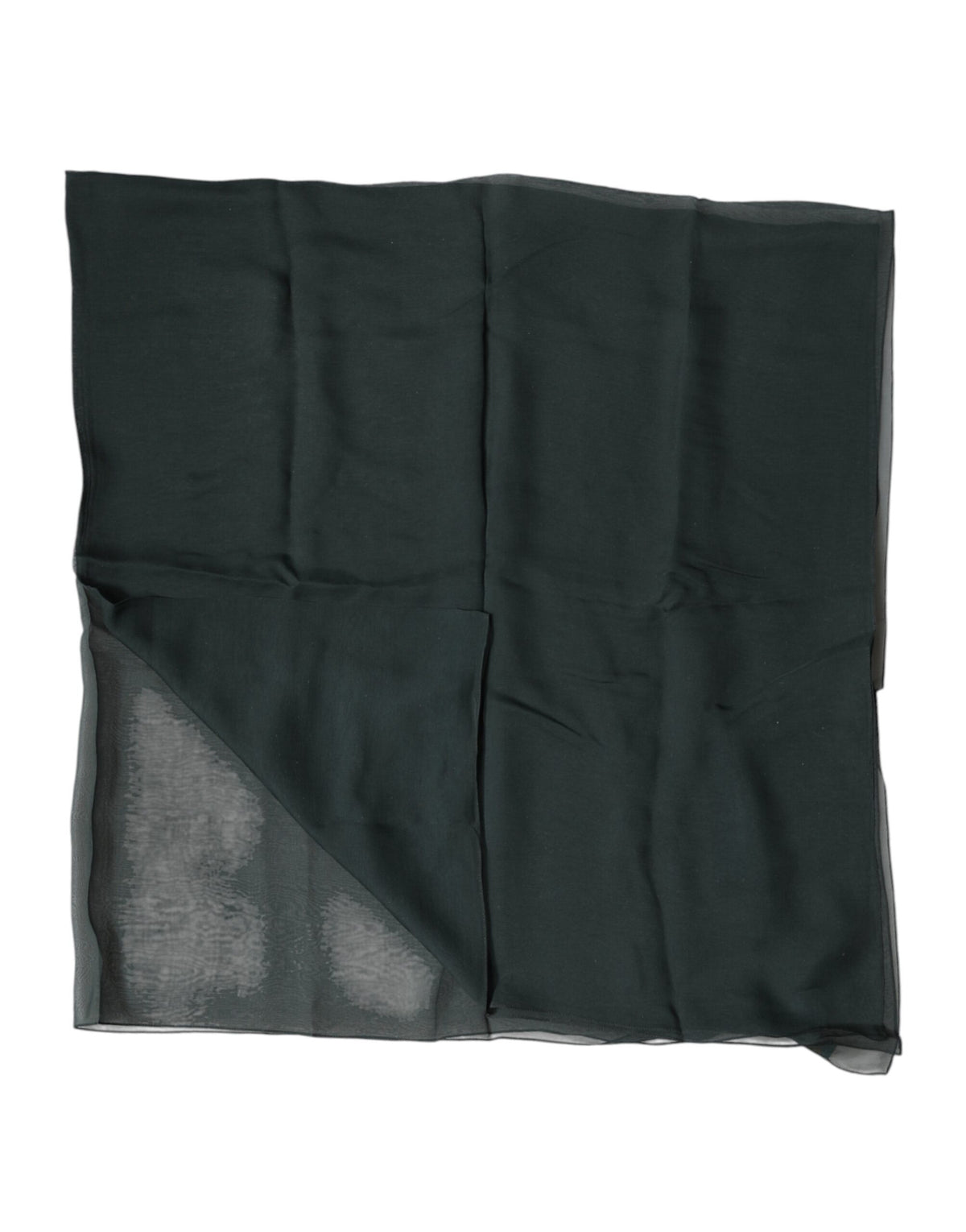 Dolce & Gabbana Dark Green Silk Neck Wrap Foulard  Scarf