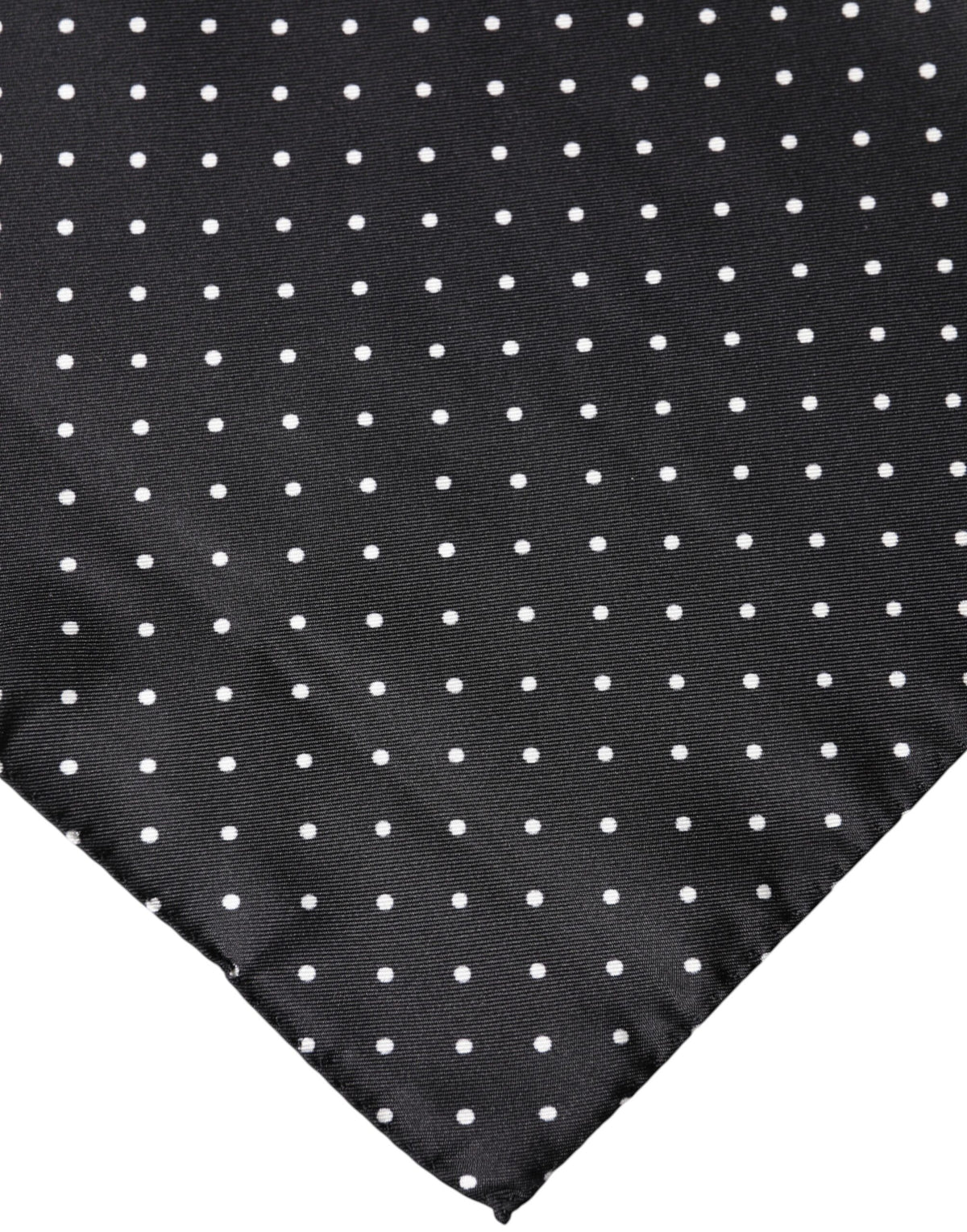 Dolce & Gabbana Black Polka Dot Silk Square Foulard Scarf