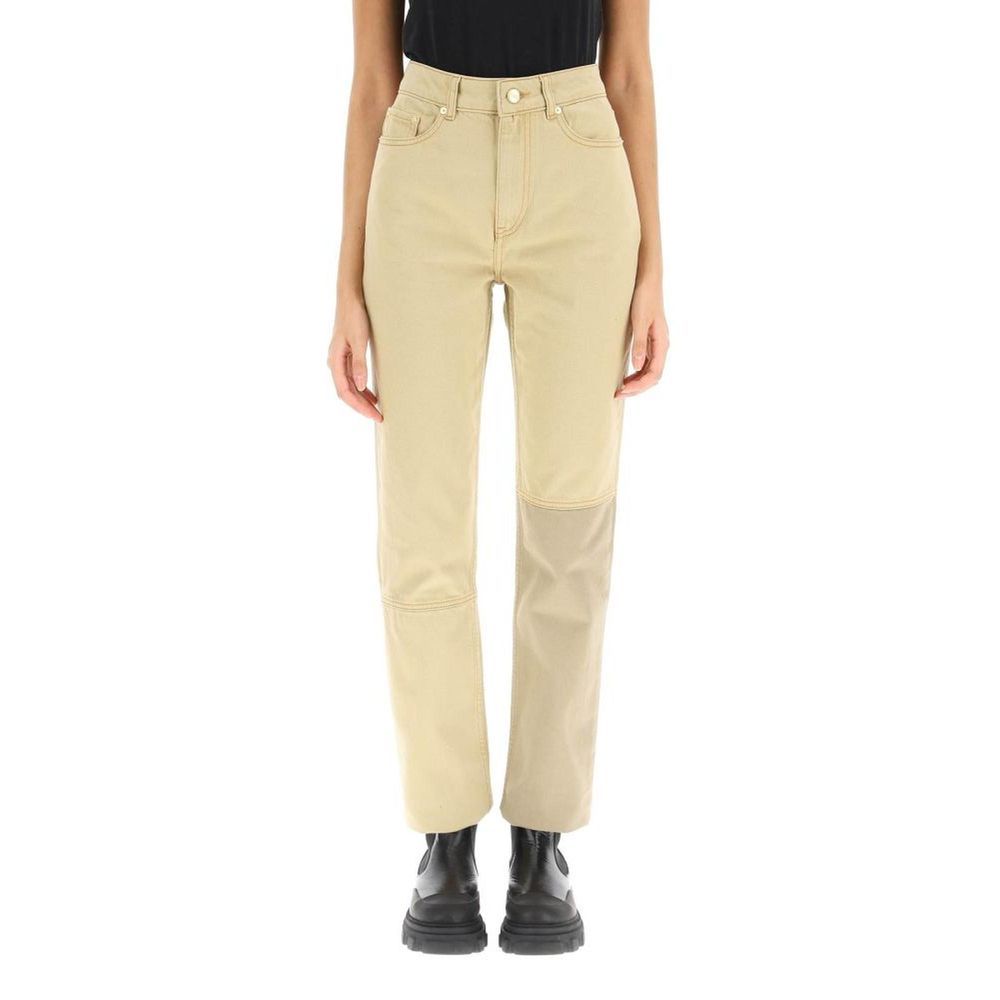 Ganni Brown Cotton Straight-Leg Jeans