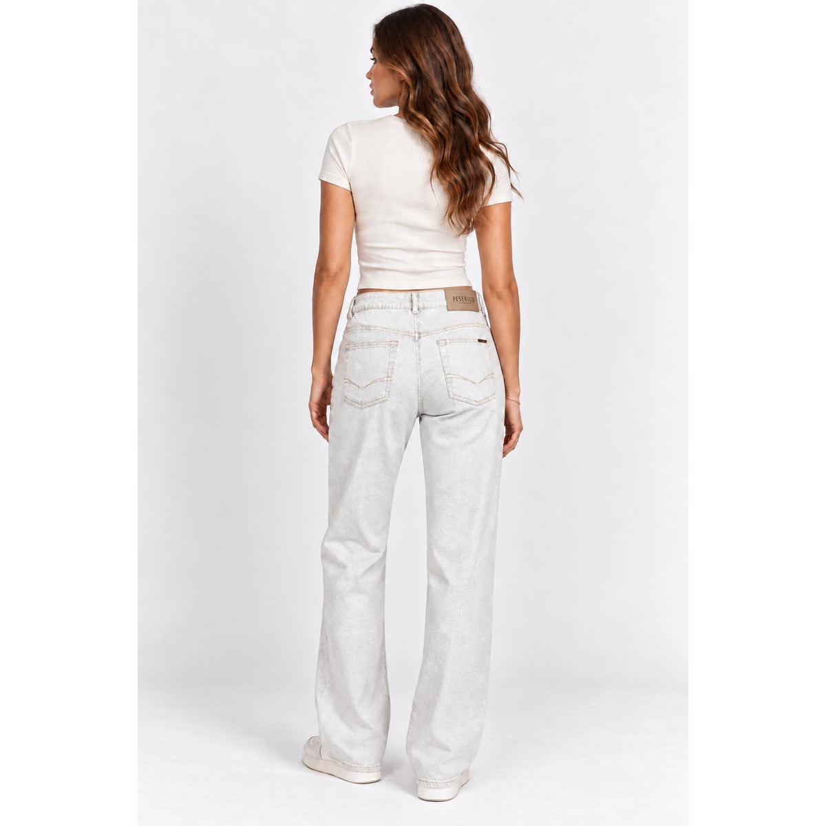 Peserico White High Rise Straight Leg Jeans