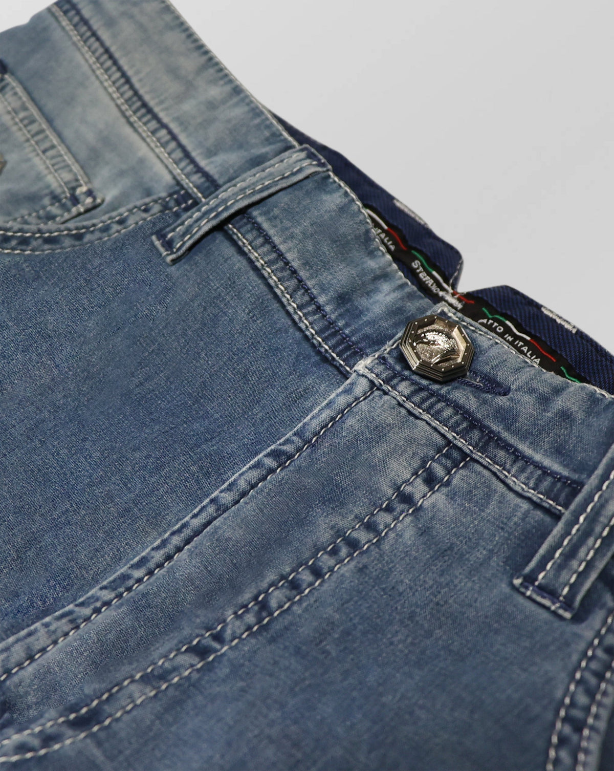 Stefano Ricci Light Blue Comfort Fit Denim Jeans
