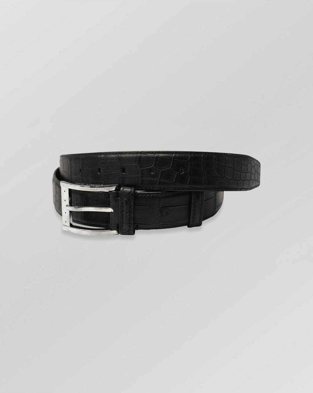 Stefano Ricci Crocodile Leather Belt with Silver Buckle