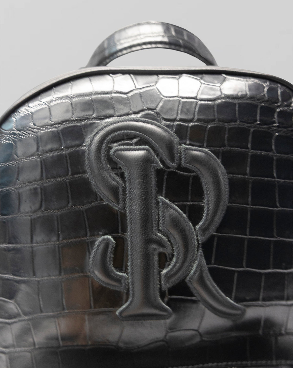 Stefano Ricci Crocodile Leather Luxury Backpack with Embossed Logo