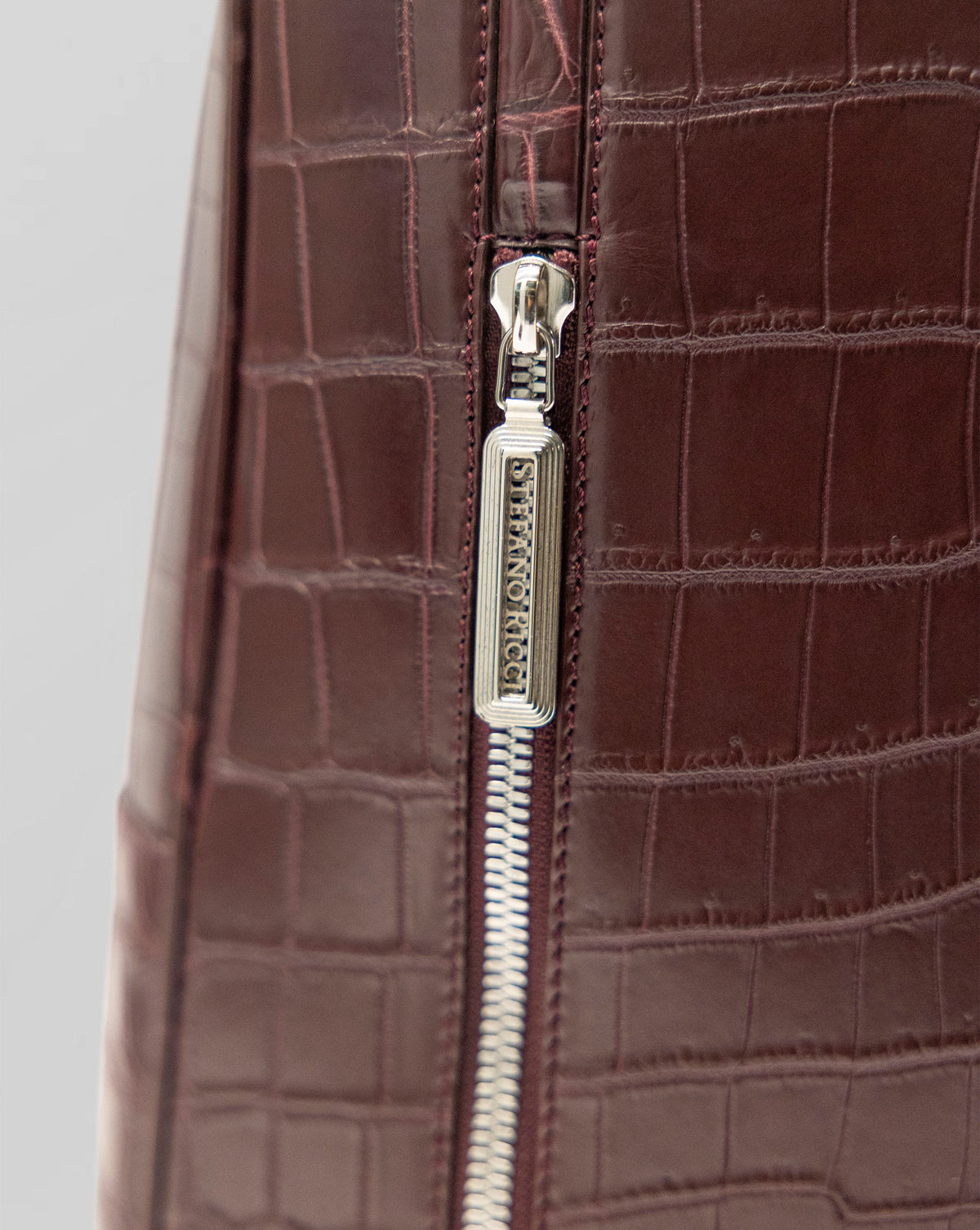 Stefano Ricci Bordeaux Crocodile Leather Backpack Luxury Designer Bag