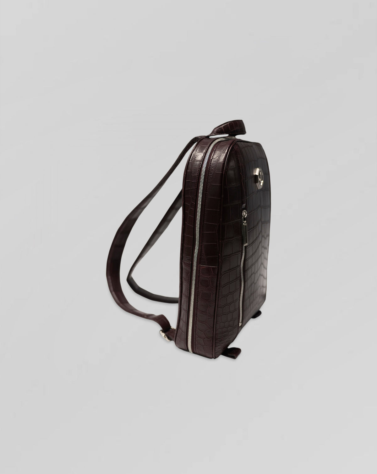 Stefano Ricci Bordeaux Crocodile Leather Backpack Luxury Designer Bag