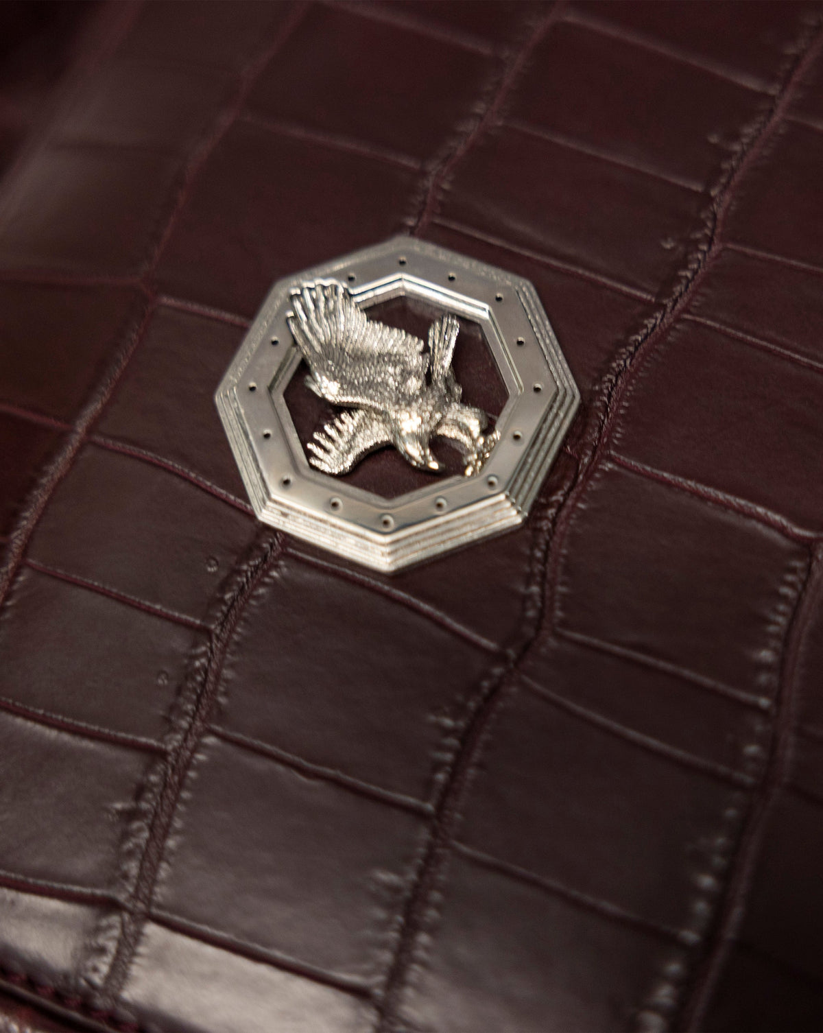 Stefano Ricci Bordeaux Crocodile Leather Backpack Luxury Designer Bag