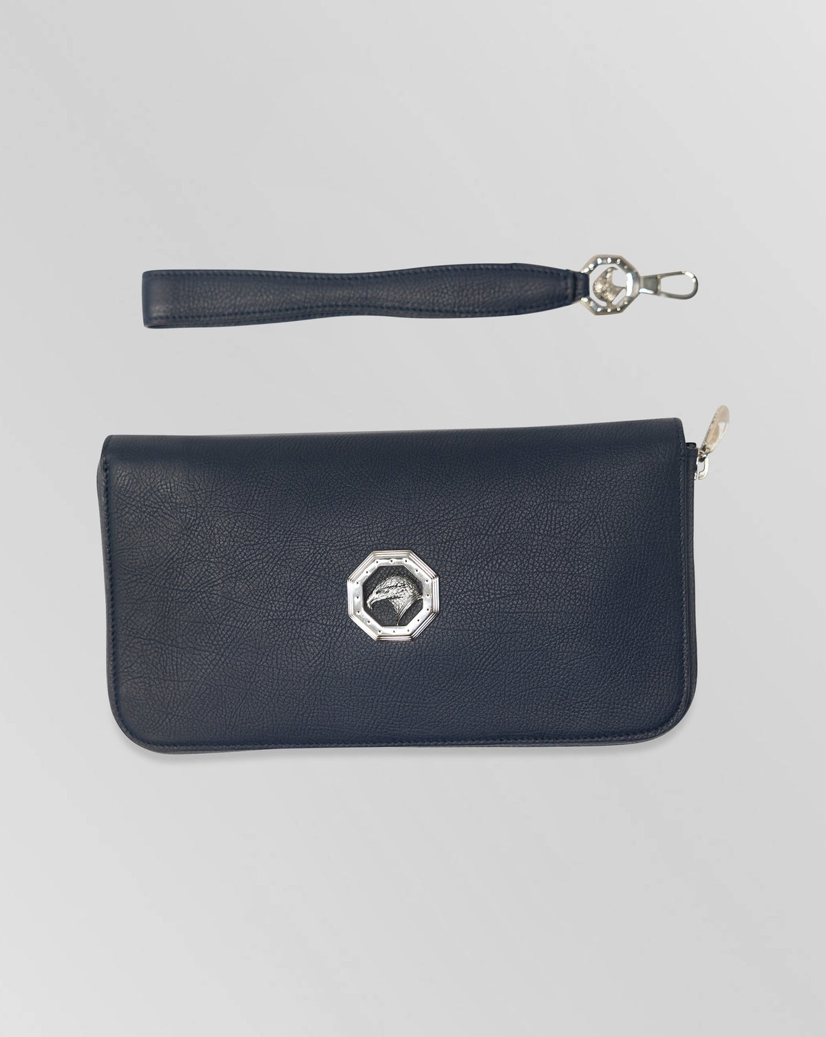 Stefano Ricci Navy Calf Leather Continental Wallet Clutch for Men