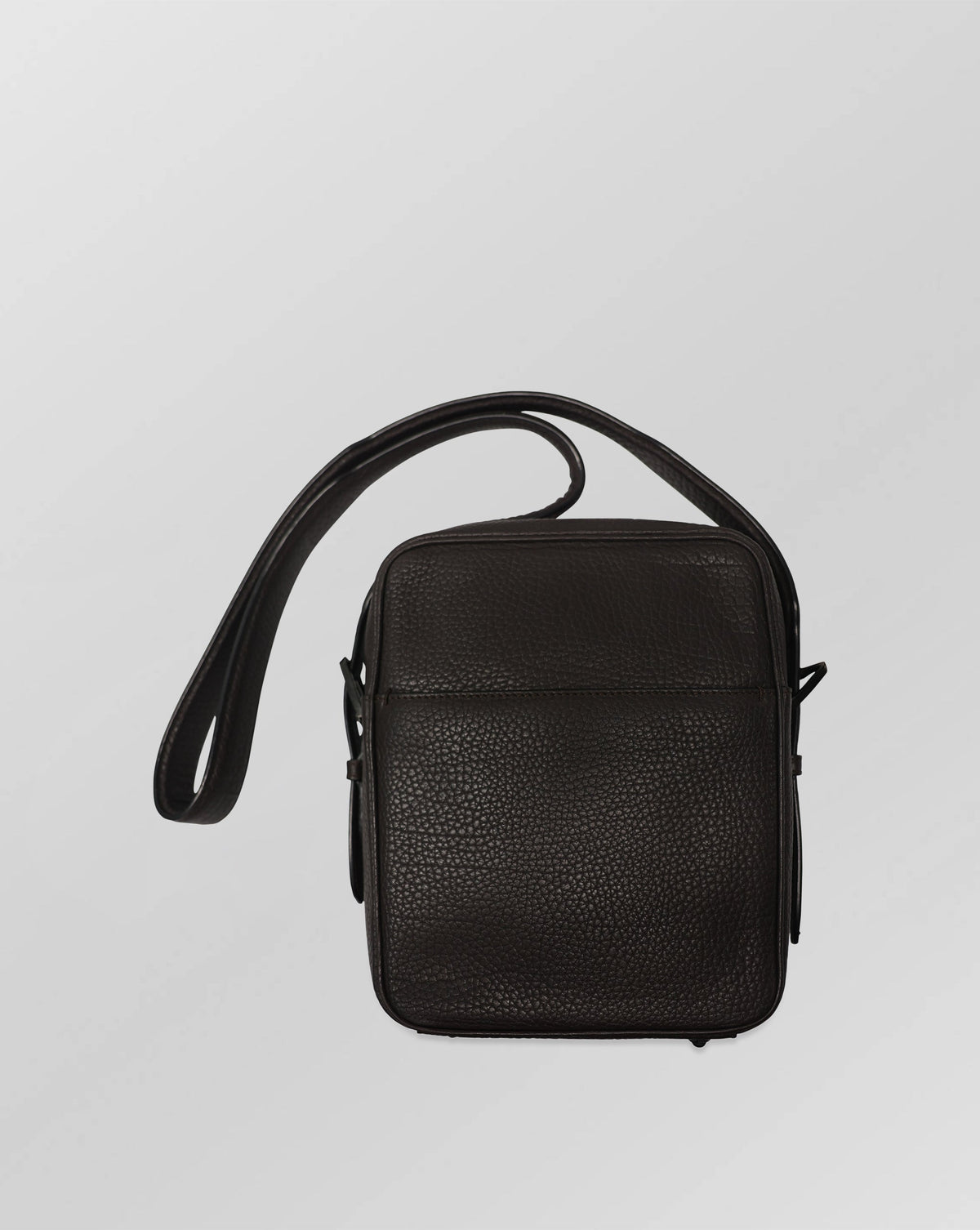 Stefano Ricci Brown Grained Calf Leather Shoulder Bag with Adjustable Strap