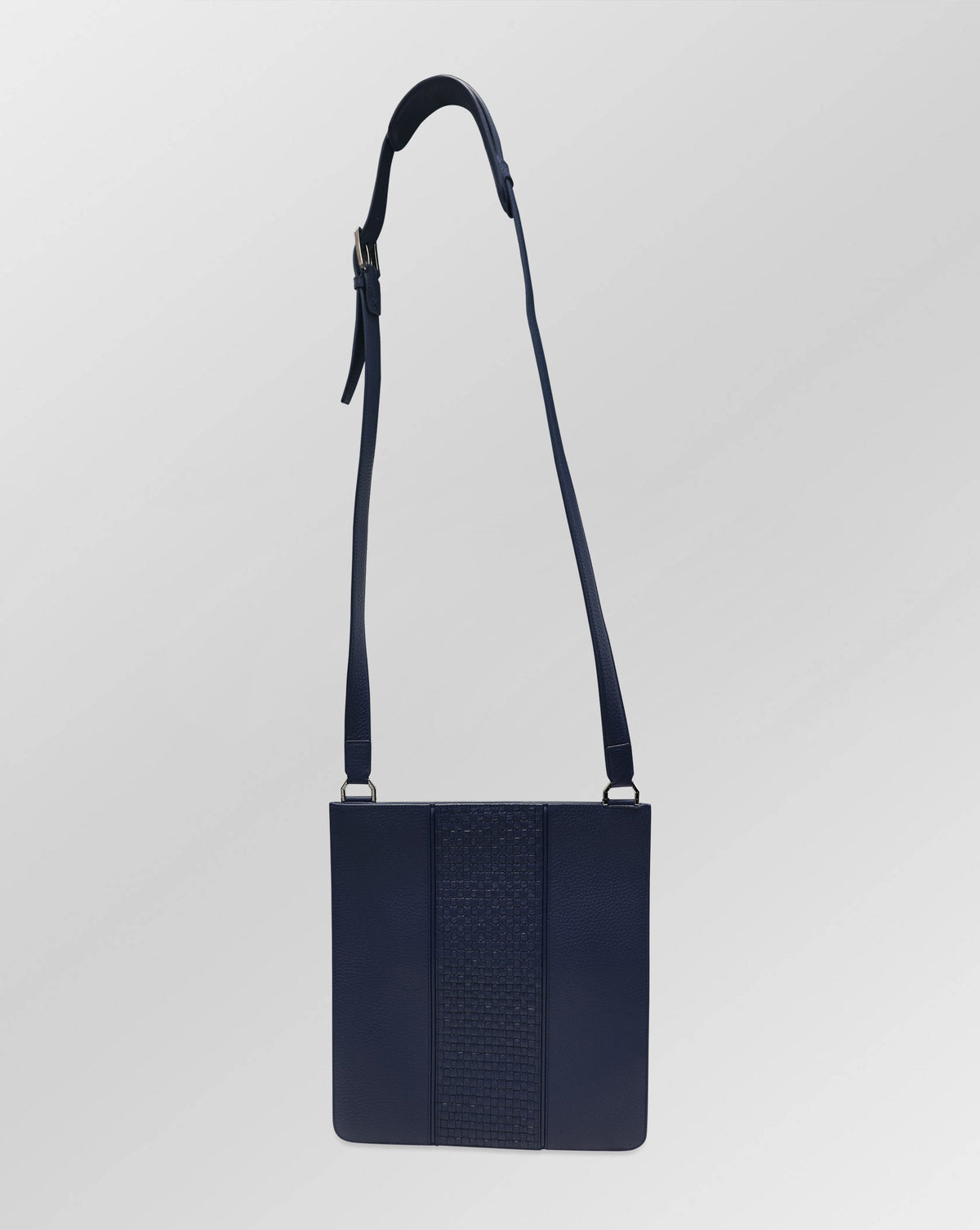 Stefano Ricci Woven & Grained Leather Shoulder Bag with Adjustable Strap