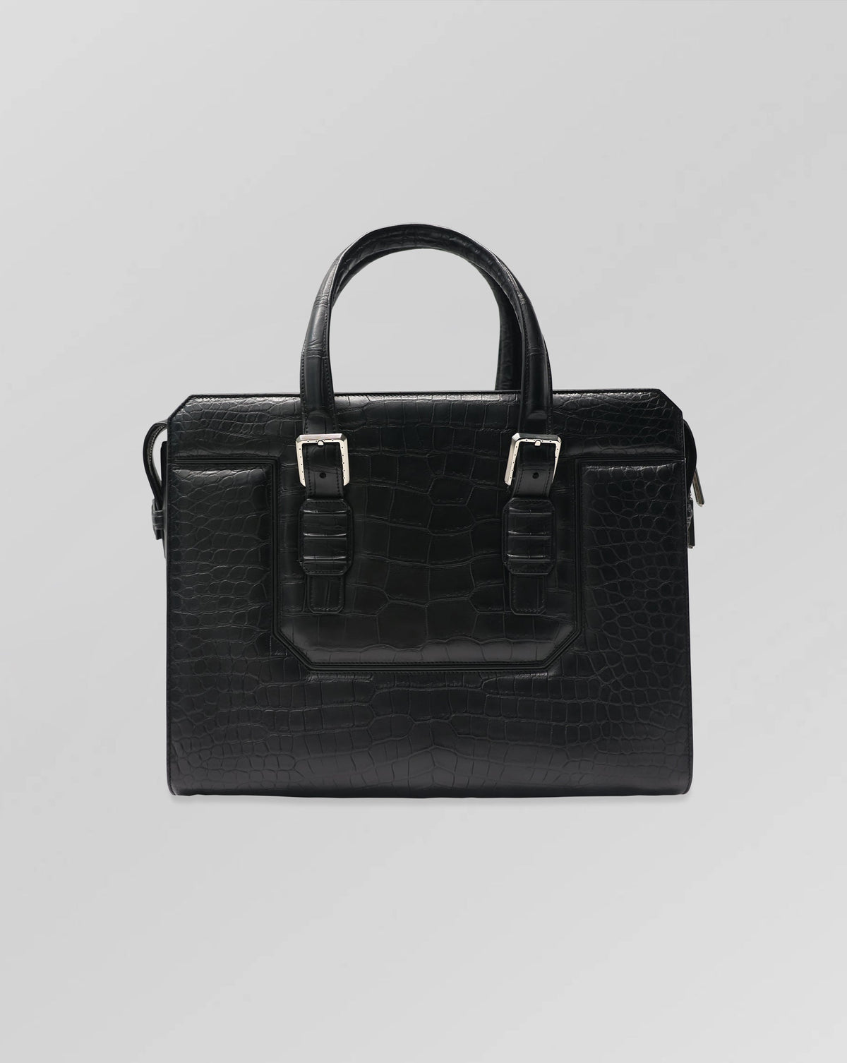 Stefano Ricci Crocodile Leather Briefcase Tote Bag – Black Luxury Business Bag