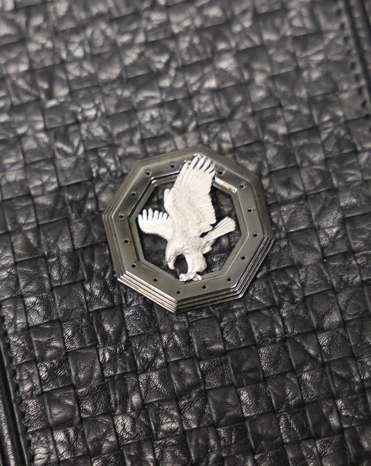 Stefano Ricci Black Embossed Calfskin Leather Document Holder