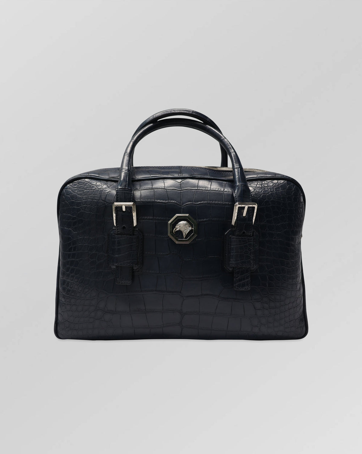 Stefano Ricci Handcrafted Navy Crocodile Leather Executive Briefcase