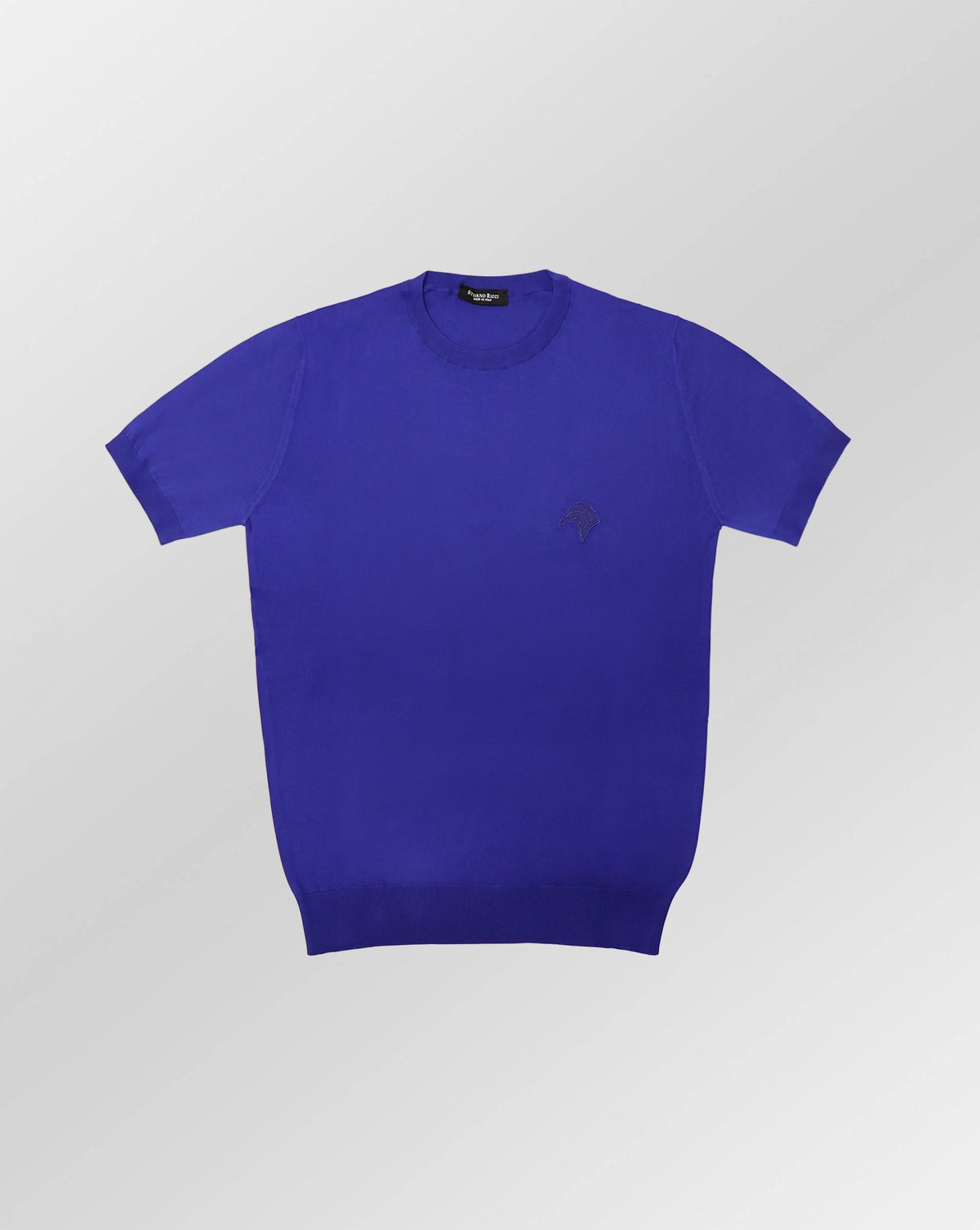 Stefano Ricci Silk Crewneck Short Sleeve Sweater Eagle Logo
