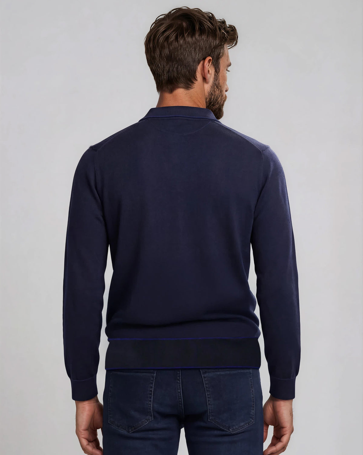 Stefano Ricci Silk Long Sleeve Polo Shirt Zip Neck - OneOffBtq.com