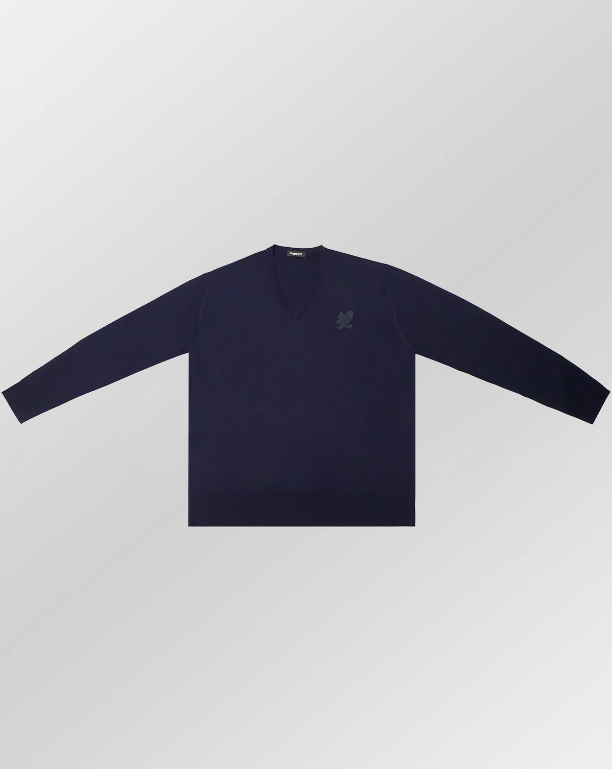 Stefano Ricci V-Neck Silk Wool Sweater Eagle Embroidery