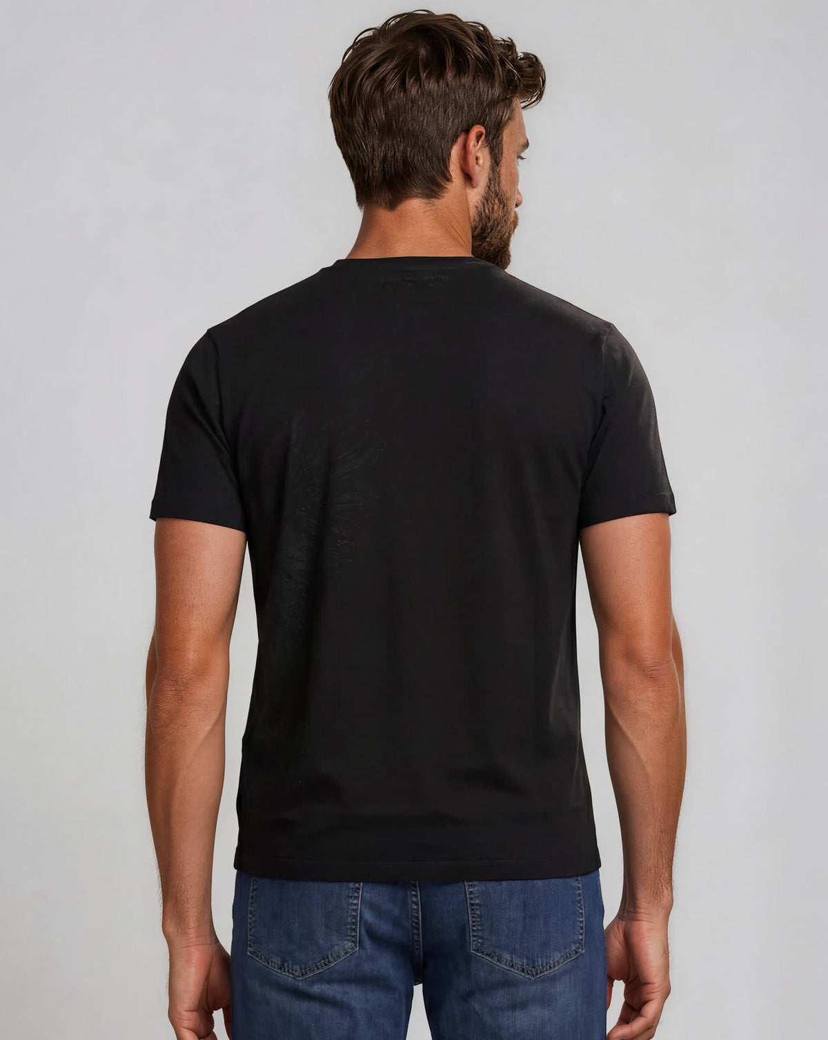 Stefano Ricci Silk Cotton T-Shirt Eagle Embroidery | Black