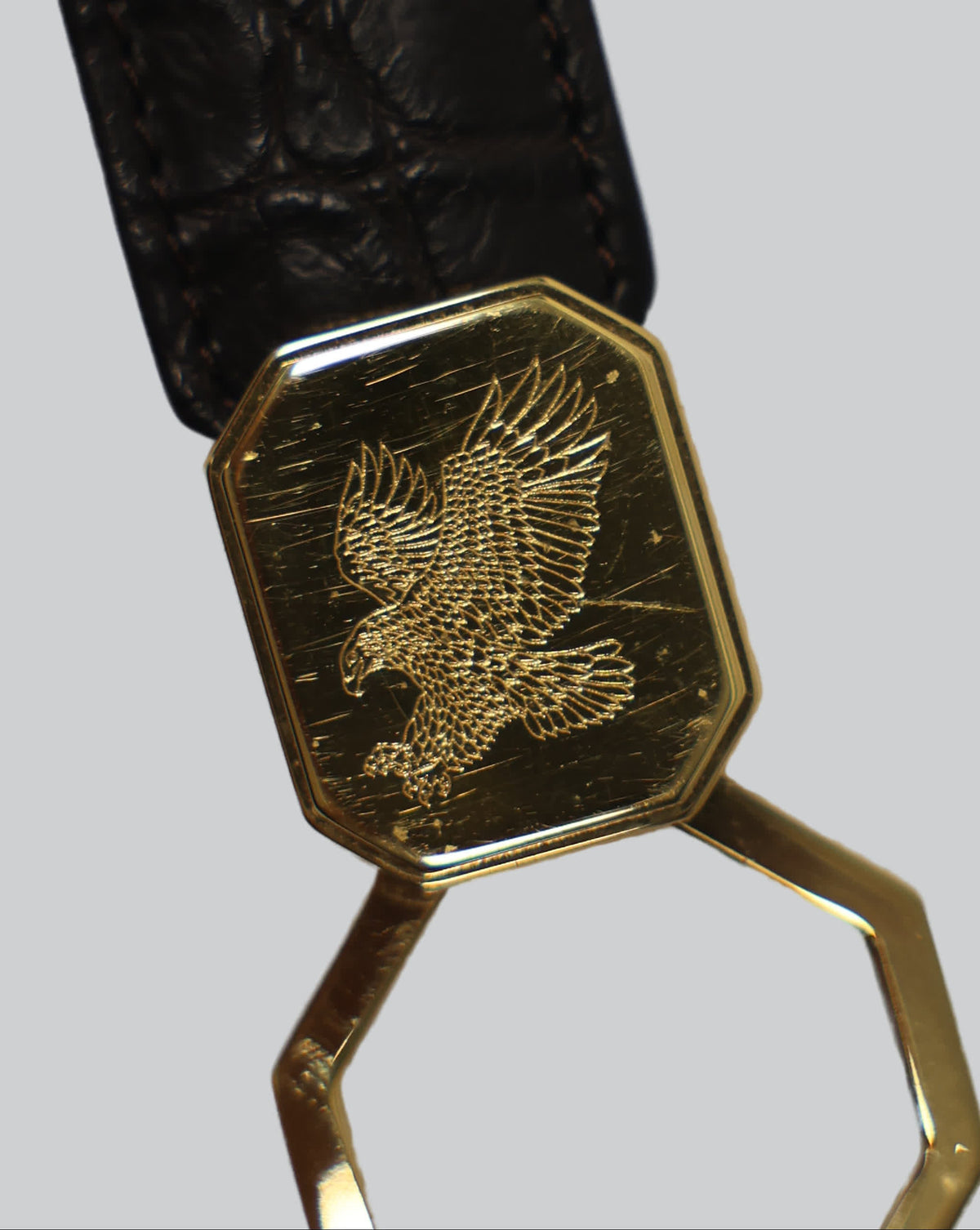 Stefano Ricci Crocodile Leather Key Holder – Luxury Gold Eagle Keychain - OneOffBtq.com