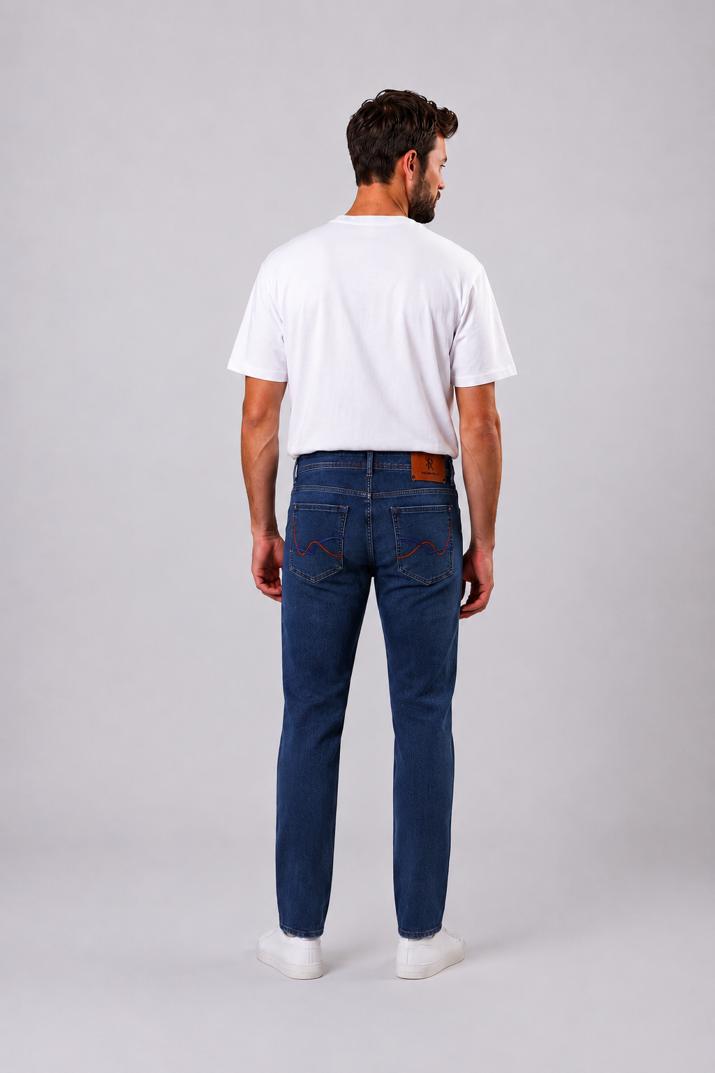 Stefano Ricci Medium Wash Comfort Fit Denim Jeans