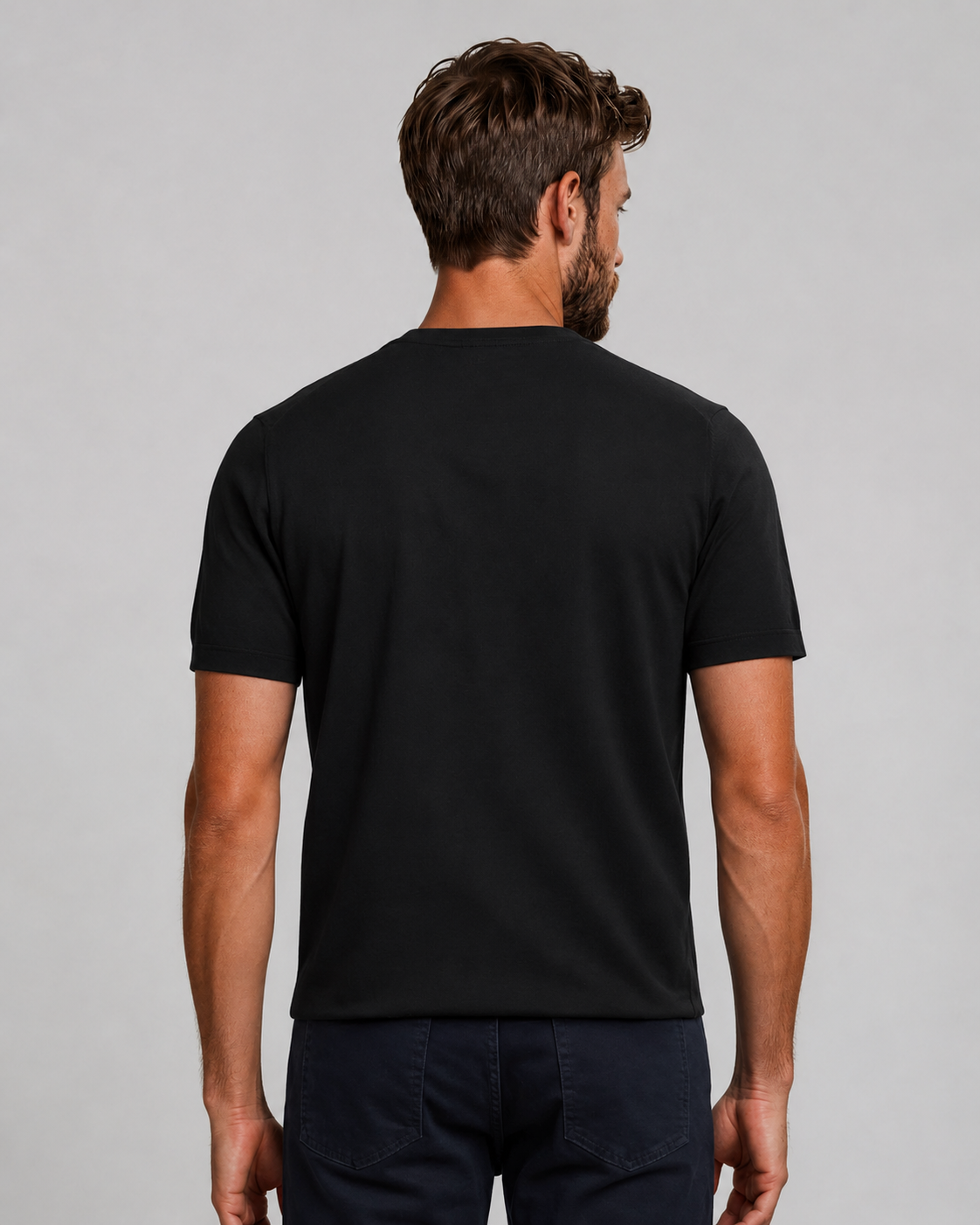 Stefano Ricci Silk Cotton T-Shirt Eagle Embossed