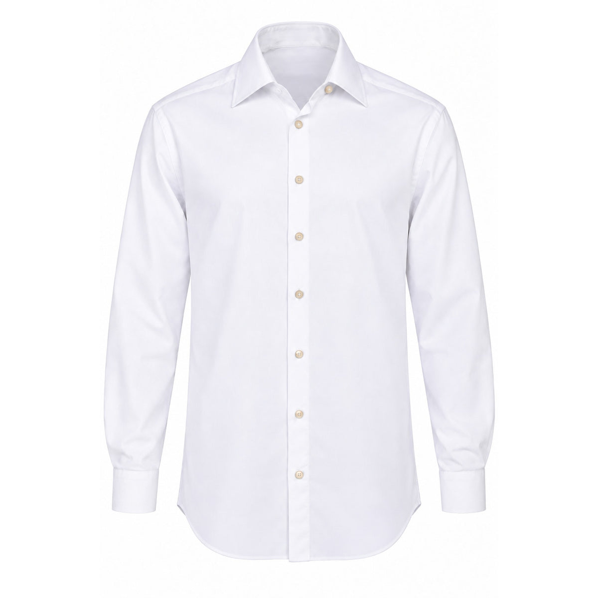Kiton White Long Sleeve Cotton Shirt