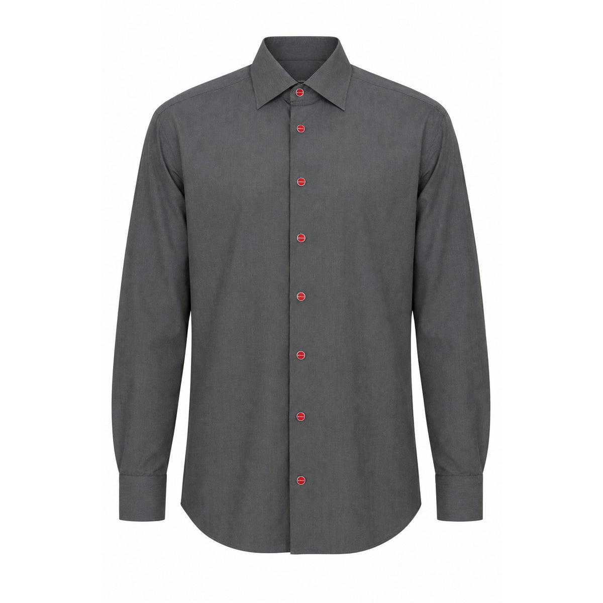 Kiton Gray Long Sleeve Button Up Denim Cotton Shirt