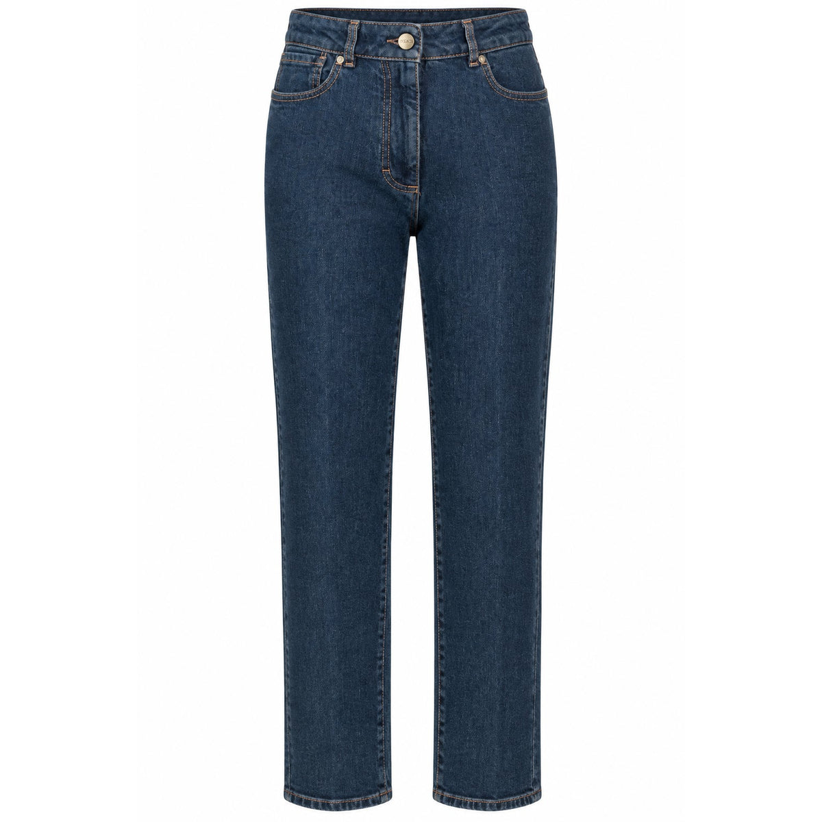 Peserico Dark Blue High Rise Straight Leg Jeans